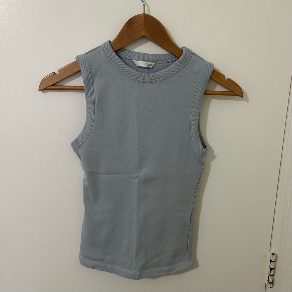 Zara Women’s Light Blue Tank Top Size Medium